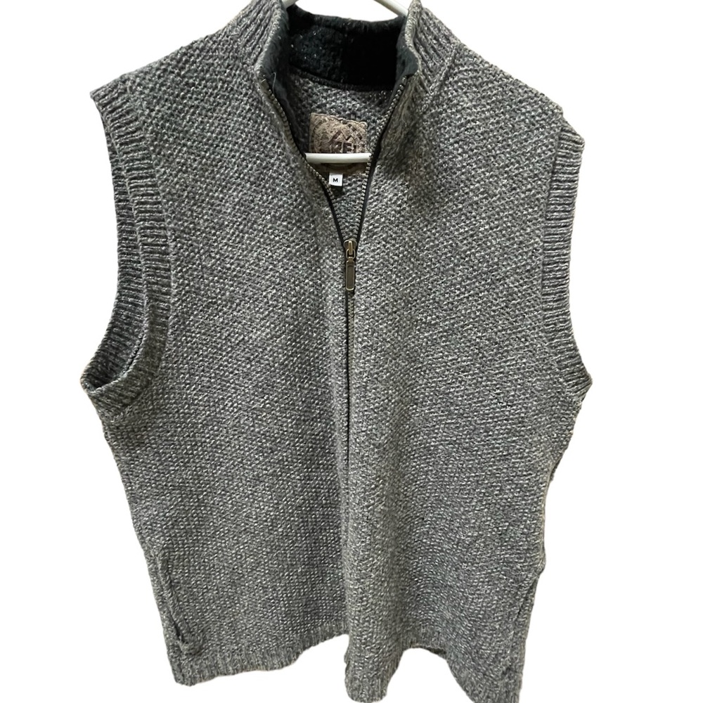 Vintage Men's REI Wool Grey Zip up Sweater Vest M